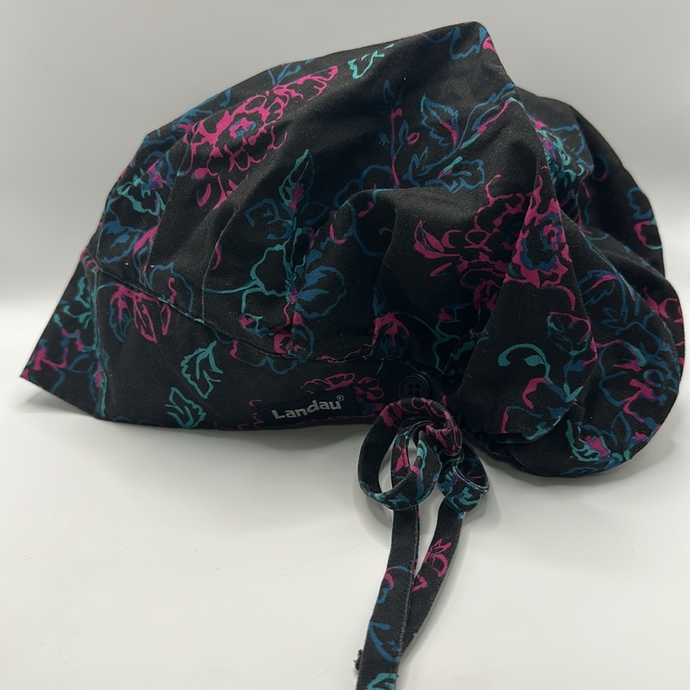 Landau Floral Print Surgical Scrub Cap Adjustable Drawstring Bouffant Hat OS